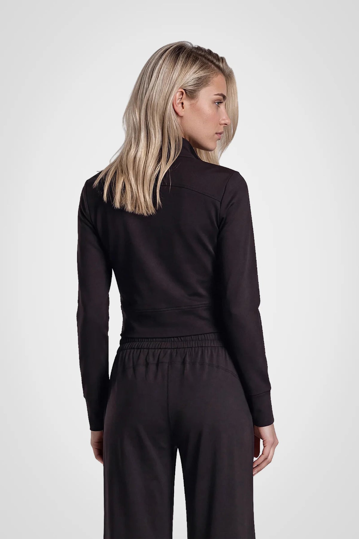 Aerelle Moss Jersey Funnel-Neck Jacket