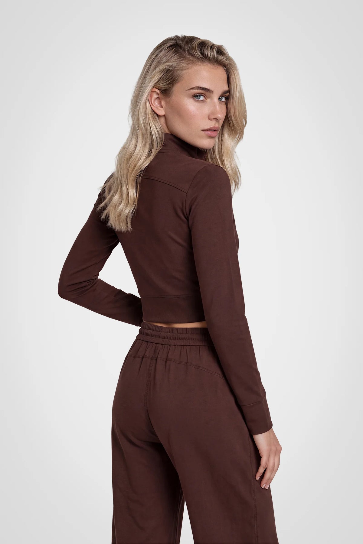 Aerelle Moss Jersey Funnel-Neck Jacket