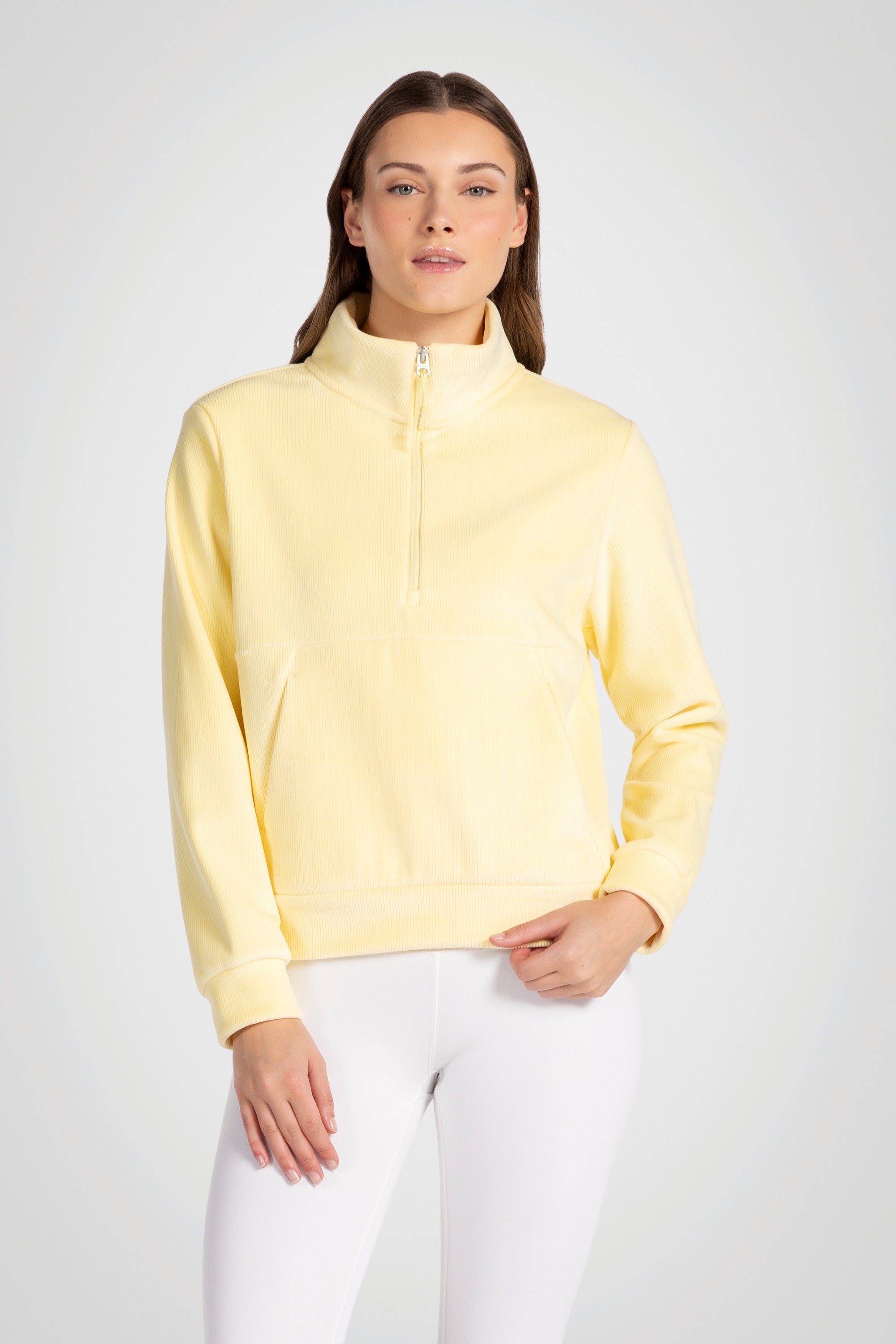 Rib Velour Quarter Zip Pullover