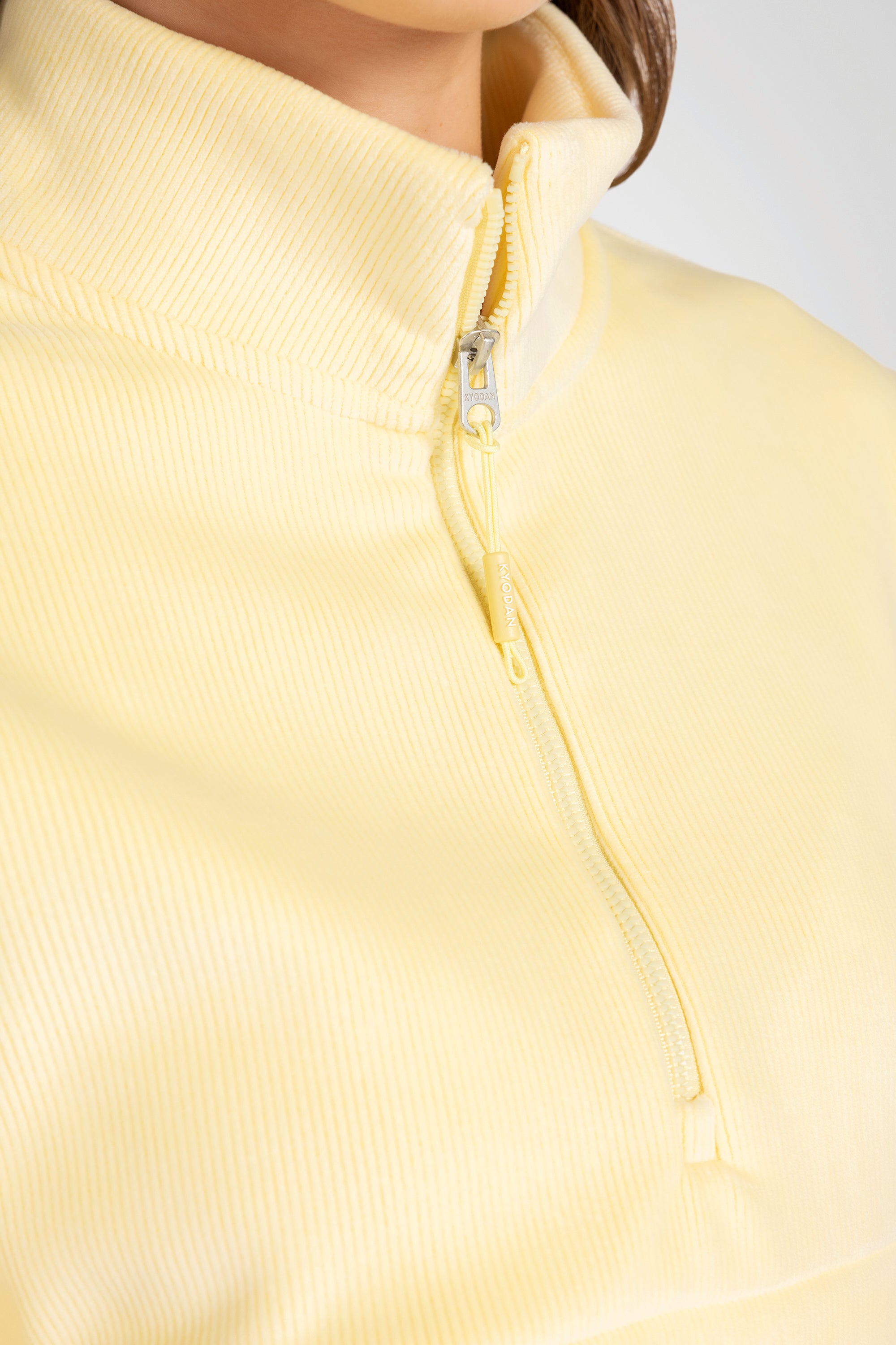 Rib Velour Quarter Zip Pullover