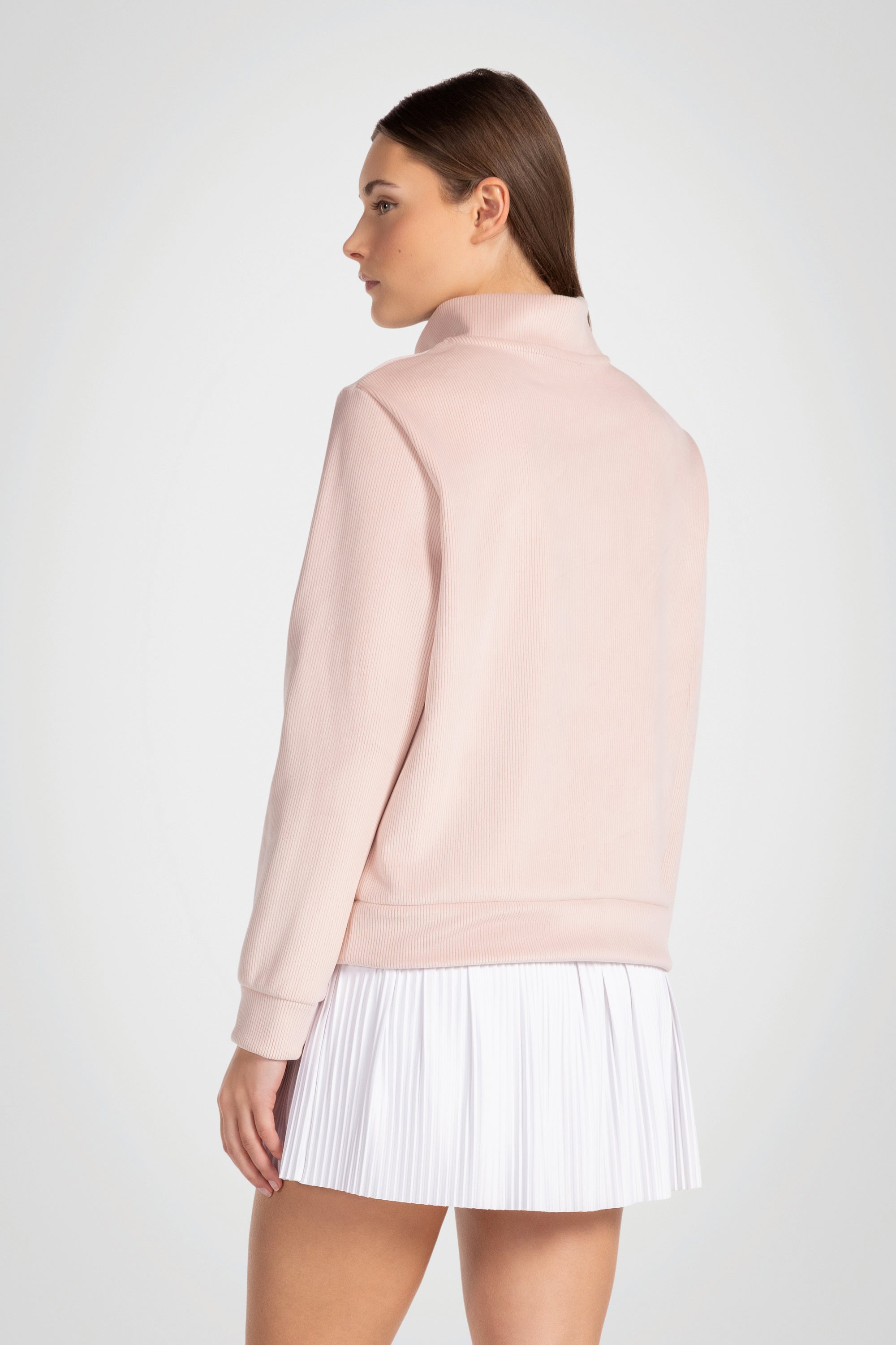 Rib Velour Quarter Zip Pullover