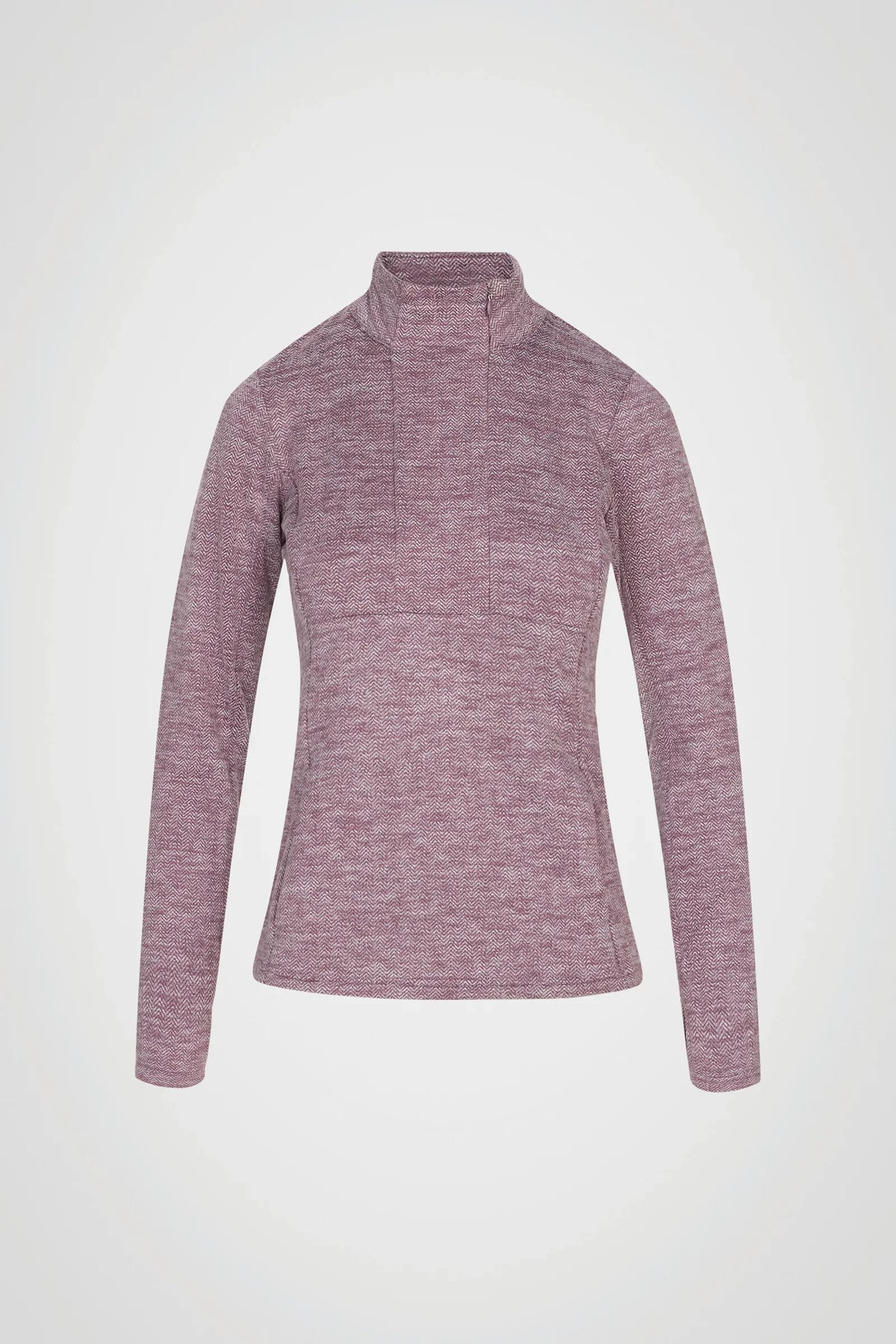 Mock Neck Half-Zip Long Sleeve Top