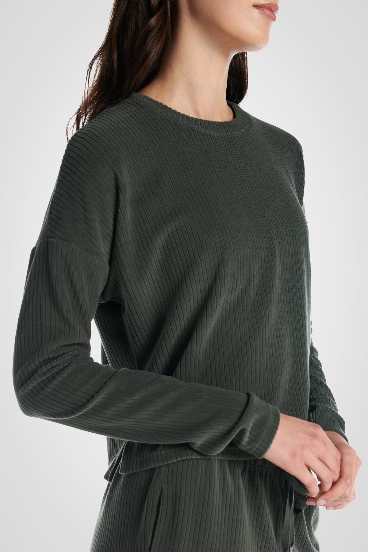 Velour Ribbed Lounge Longsleeve Top