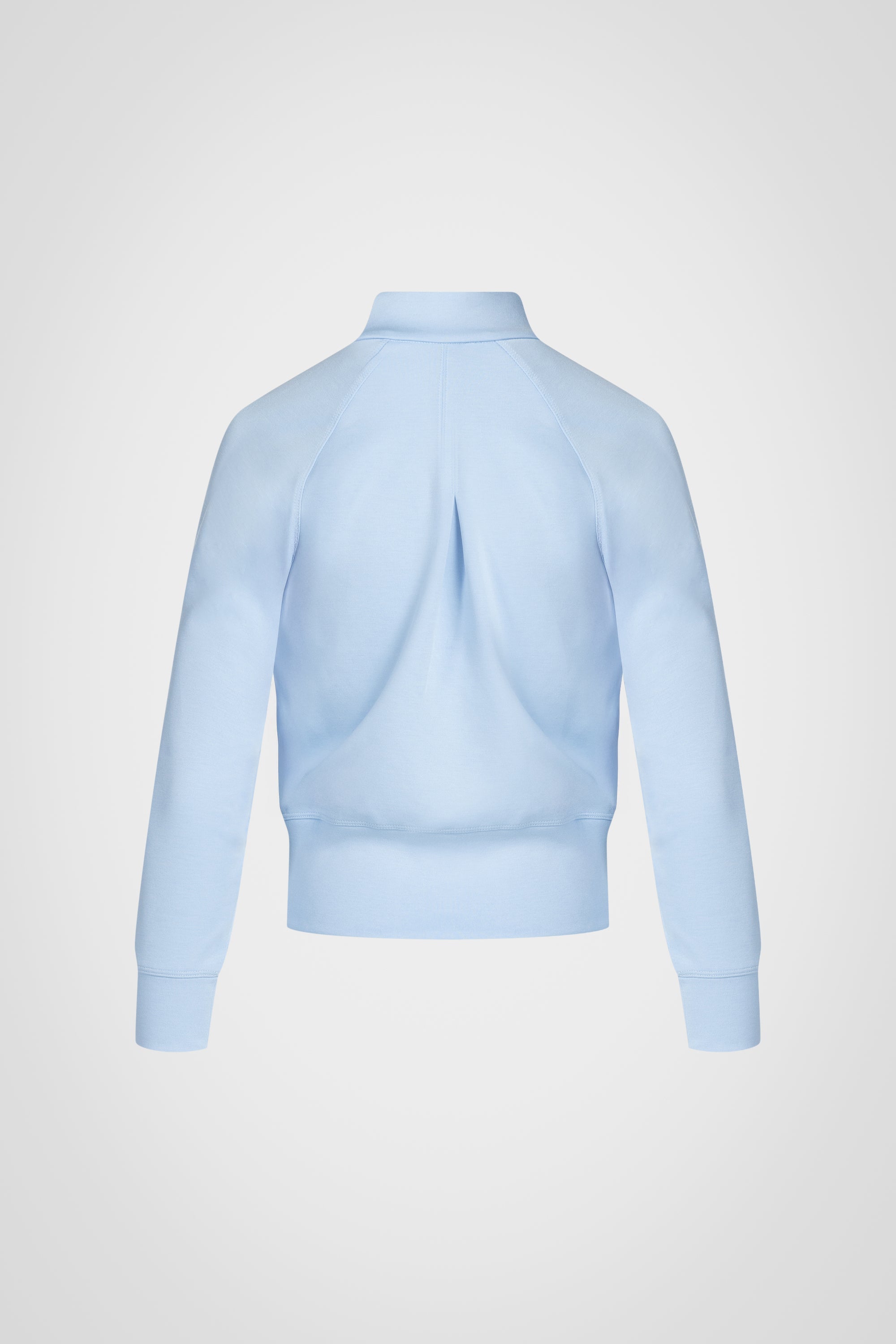 Stretch Knit Mock Neck Half-Zip Long Sleeve Top