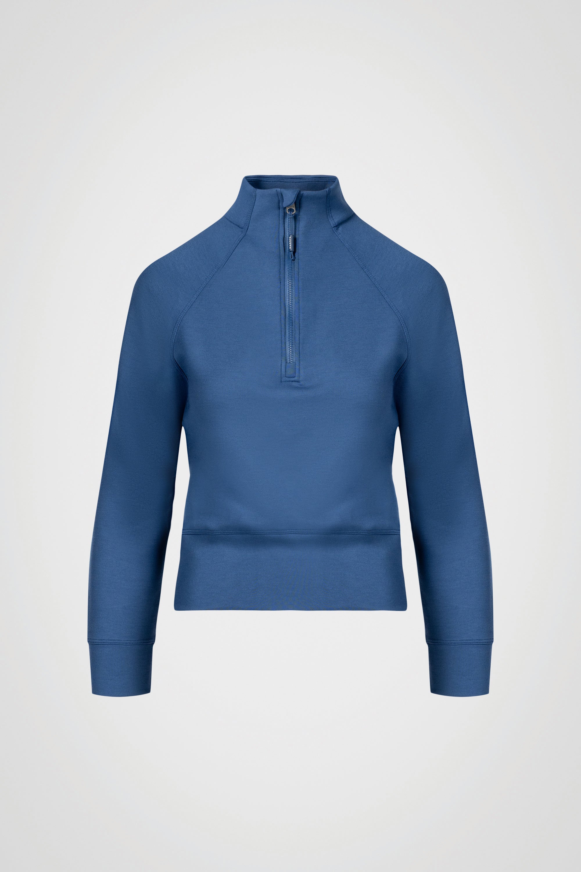 Stretch Knit Mock Neck Half-Zip Long Sleeve Top