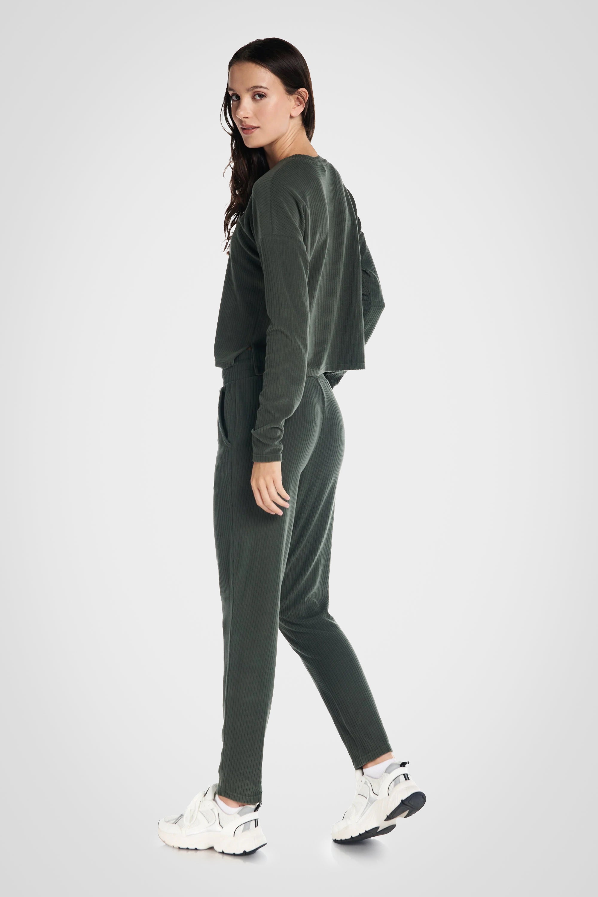 Velour Ribbed Lounge Trouser Jogger