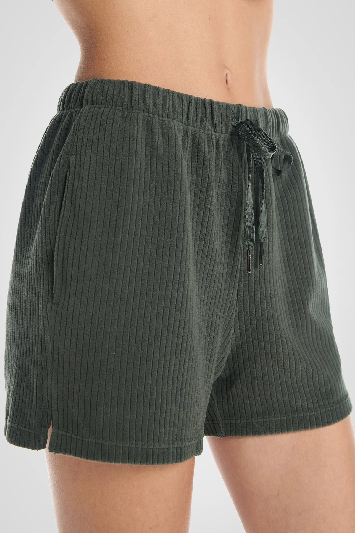 Velour Ribbed Lounge Shorts