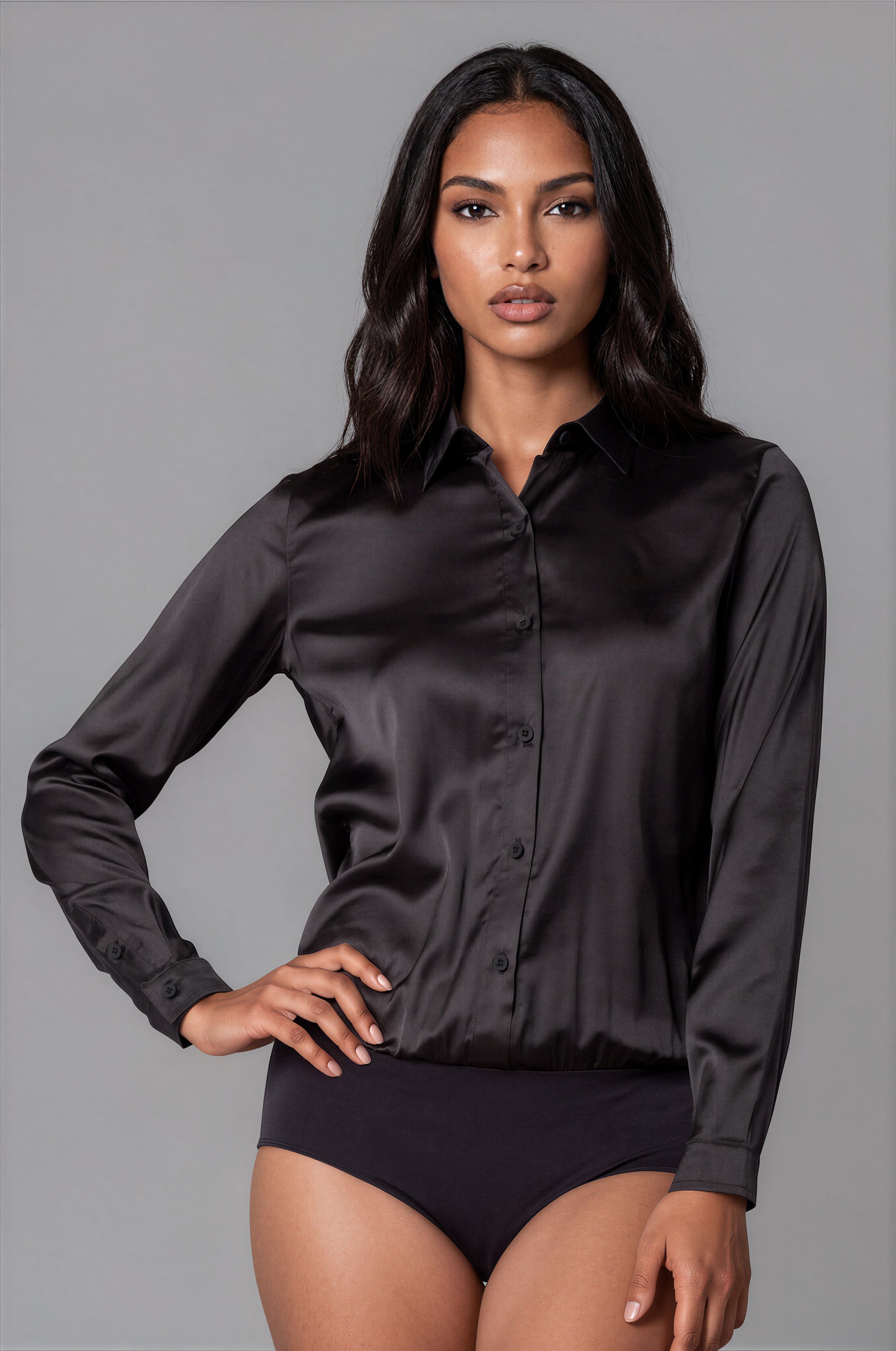 Kate Long Sleeve Blouse With Collar