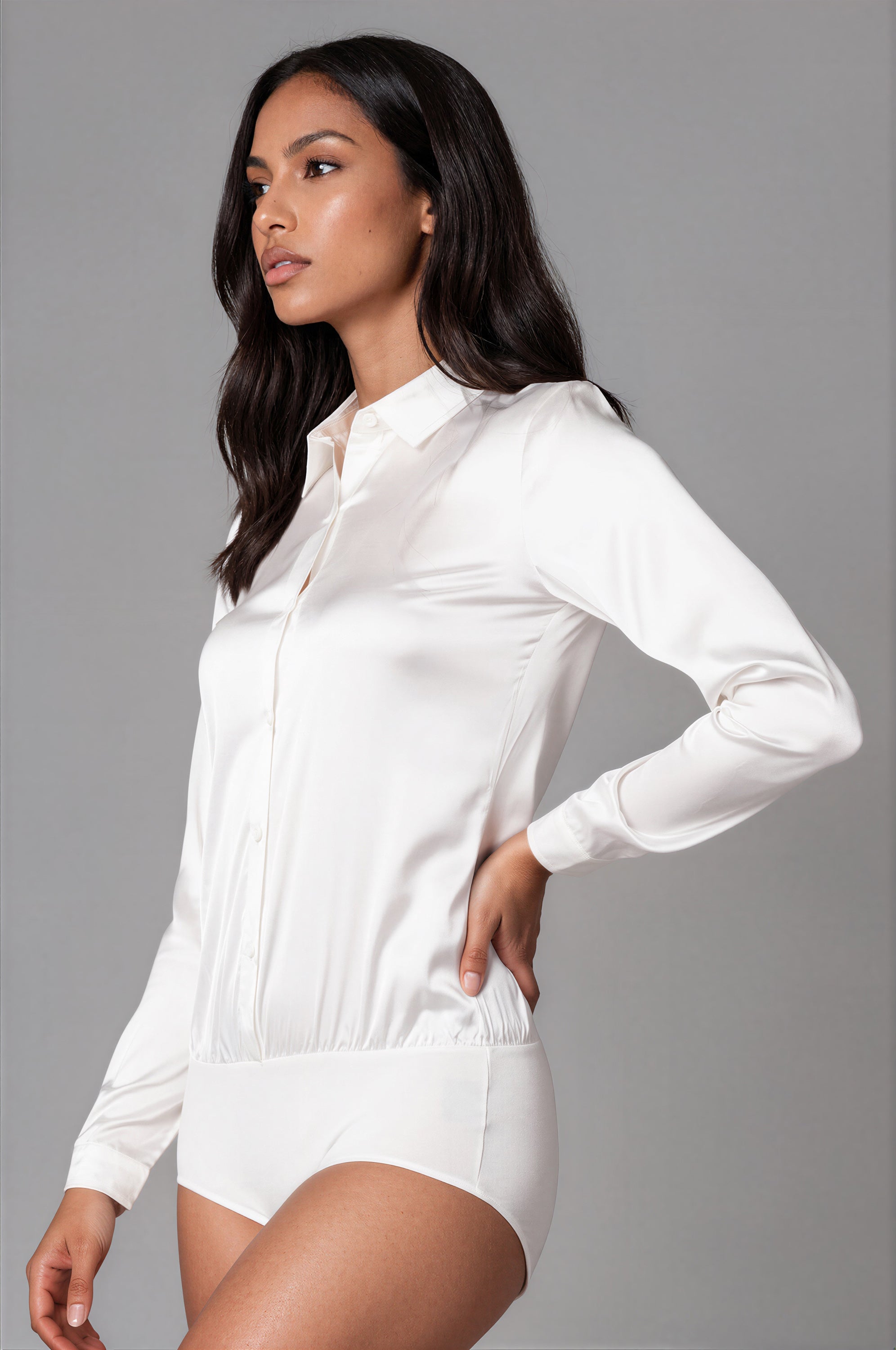 Kate Long Sleeve Blouse With Collar