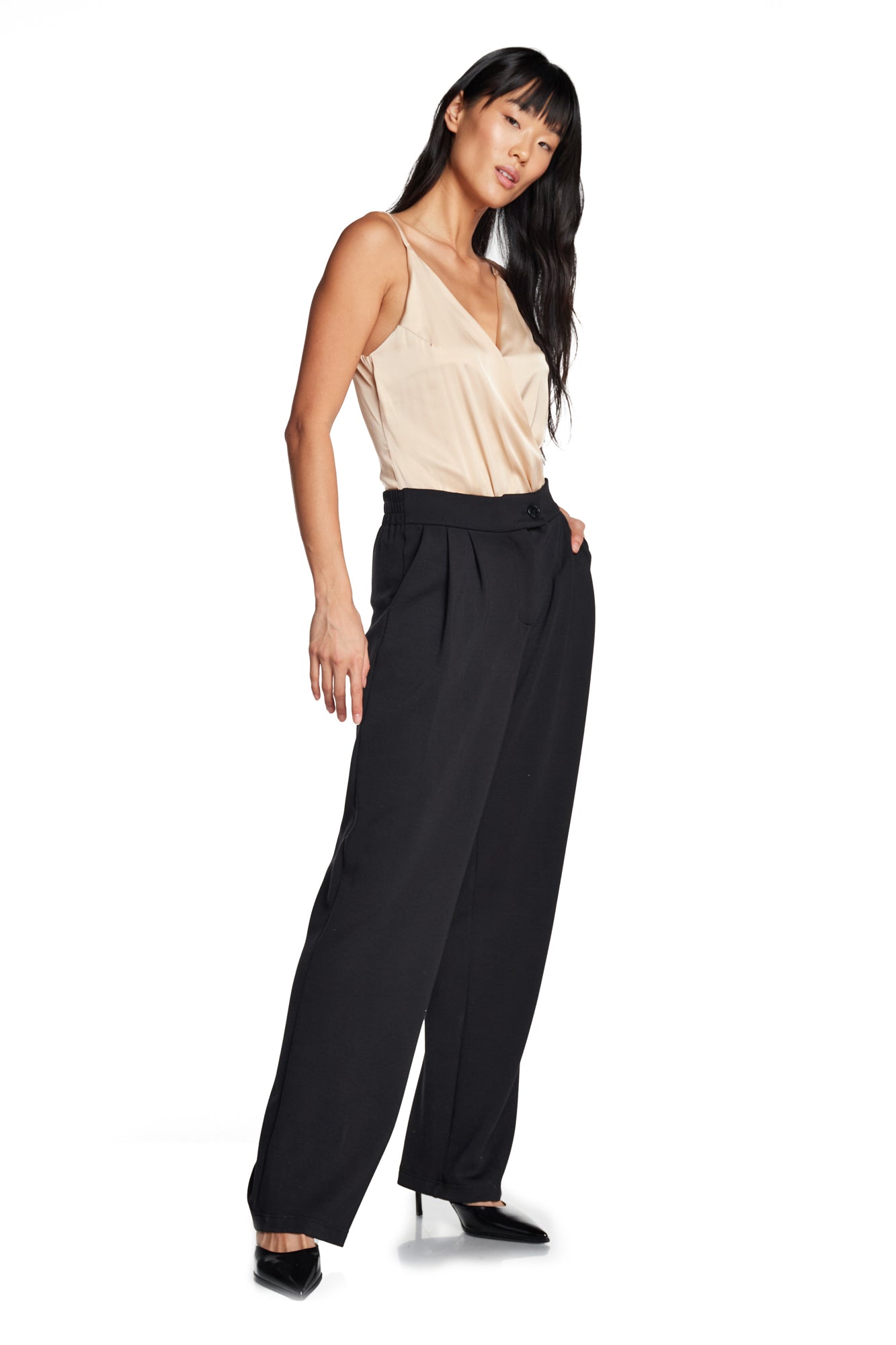 Mara Satin V-Neck Bodysuit