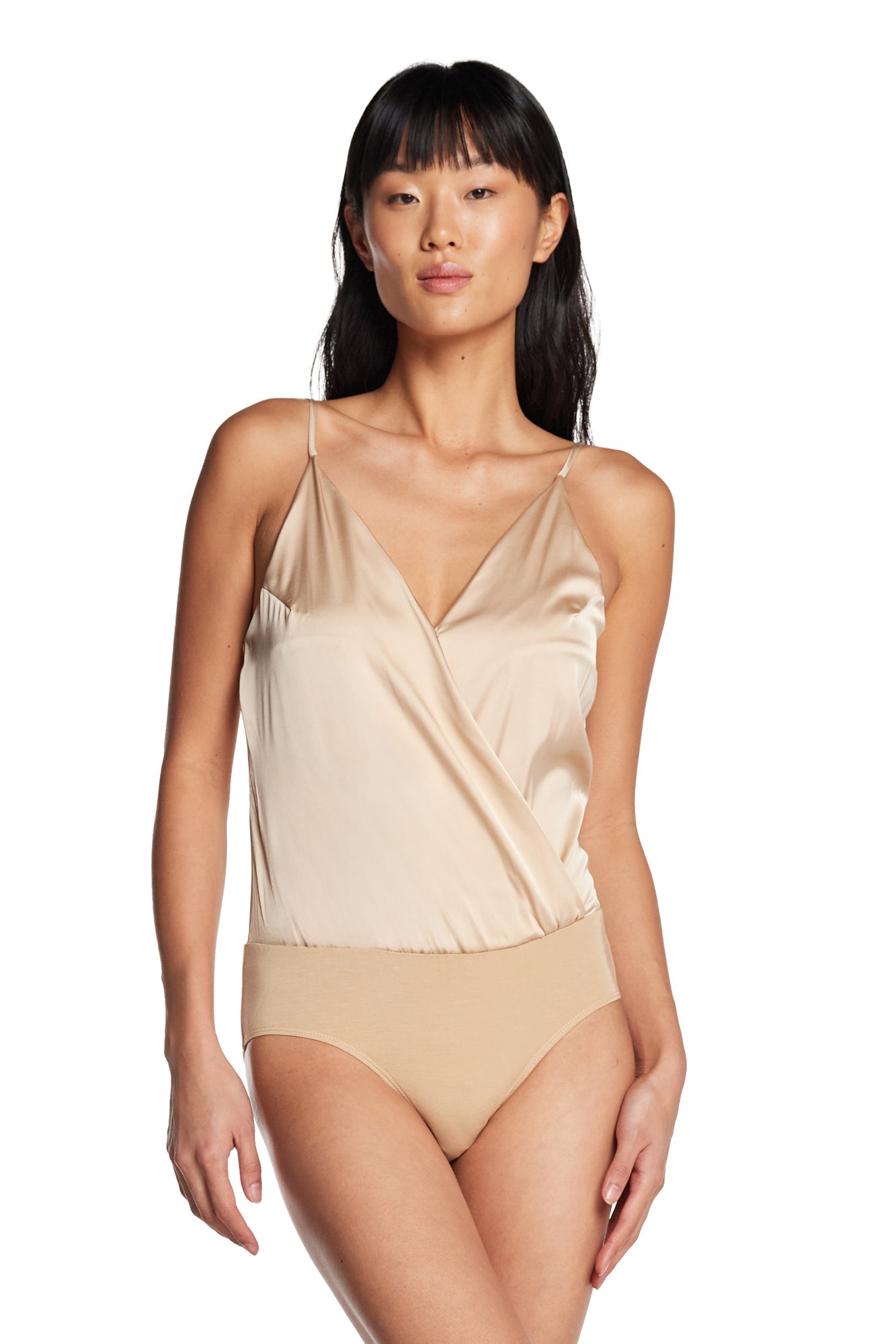 Mara Satin V-Neck Bodysuit