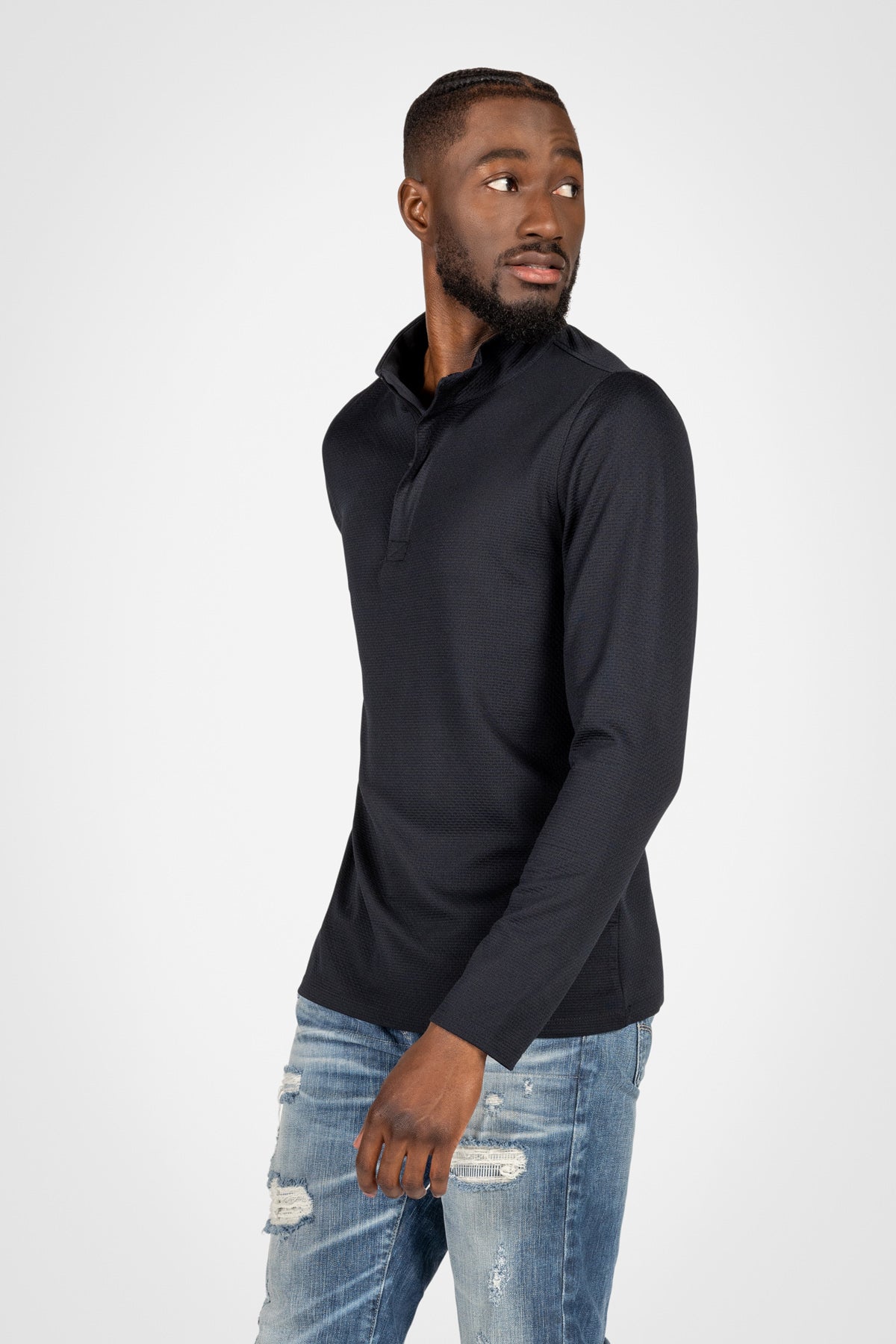 Ronaldo Zip Mock Top